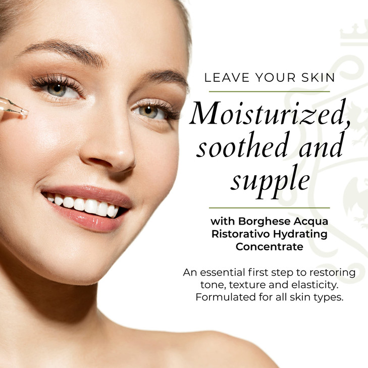 Borghese Acqua Ristorativo Hydrating Concentrate Smoothing Hydrating Serum with Hyaluronic Acid Vitamin B5 Murumuru Butt