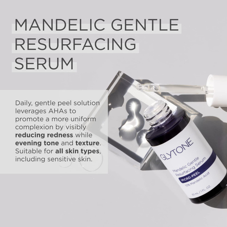 Glytone MicroPeel 10 Mandelic Acid Serum AntiAging AHA Gentle Exfoliant with Phytic Acid for all Skin types Reduces Redn