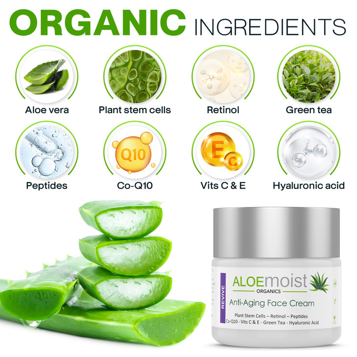Advanced Retinol Cream for Face Aloemoist Revive Anti Aging Face Cream for Women Men Topical Retinoid Wrinkle Repair Day