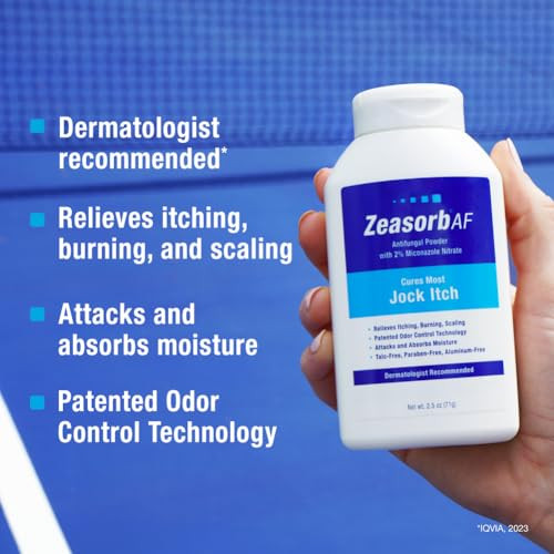 Zeasorb Super Absorbent Antifungal Treatment Powder for Jock Itch, Dermatologist Recommended, Attacks & Absorbs Moisture, Patented Odor Control Techn
