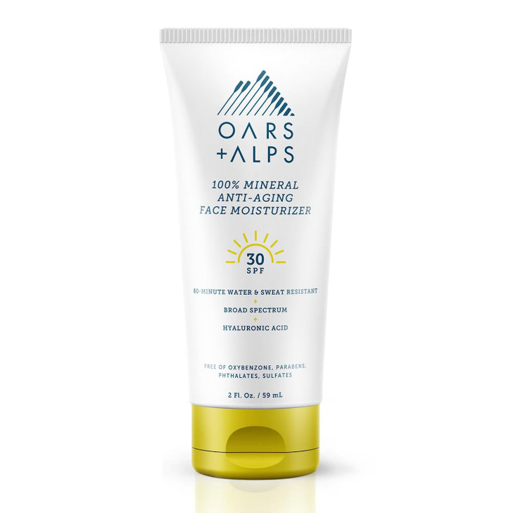 Oars Alps Mineral Sunscreen for Face Body SPF 30 Anti Aging Face Travel Sunscreen Body Lotion Infused with Hyaluronic Ac