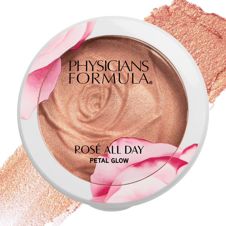 Physicians Formula Ros All Day Highlighter Blush Face Powder Pink Petal Glow Dermatologist Tested Clinicially Tested