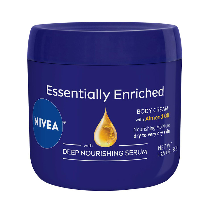 NIVEA Essentially Enriched Body Cream for Very Dry Skin with Almond Oil and Deep Nourishing Serum, 48-Hour Body Moisturizer, 13.5 Oz Jar online at globaldelivered