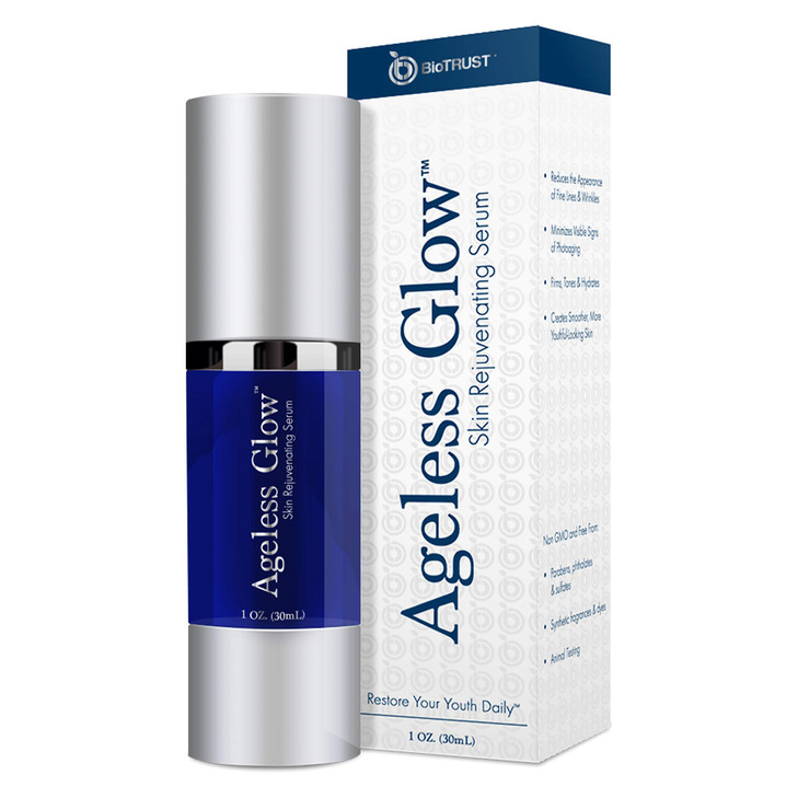 BioTrust Ageless Glow Anti Aging Moisturizer Skin Brightening Serum with Vitamin C and Hyaluronic Acid PlantBased Natura