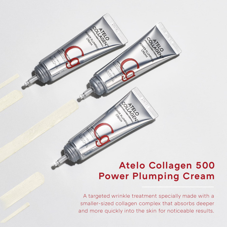 MISSHA ATELO COLLAGEN 500 POWER PLUMPING CREAM Korean Collagen Cream for face with 4 kinds of collagen Day Night Moistur