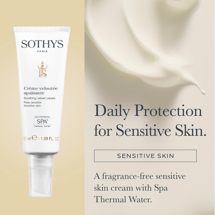 SOTHYS Soothing Velvet Cream Gentle Hydrating Face Moisturizer for Sensitive Skin Soothing Daily Skincare