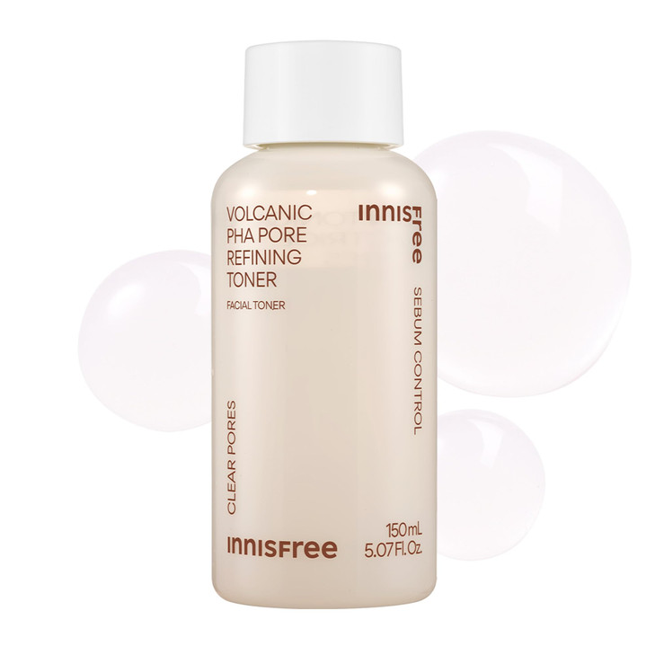 innisfree Volcanic PHA Toner Korean Skincare with AHA BHA Refines Texture Controls Oil Exfoliating Face Treatment