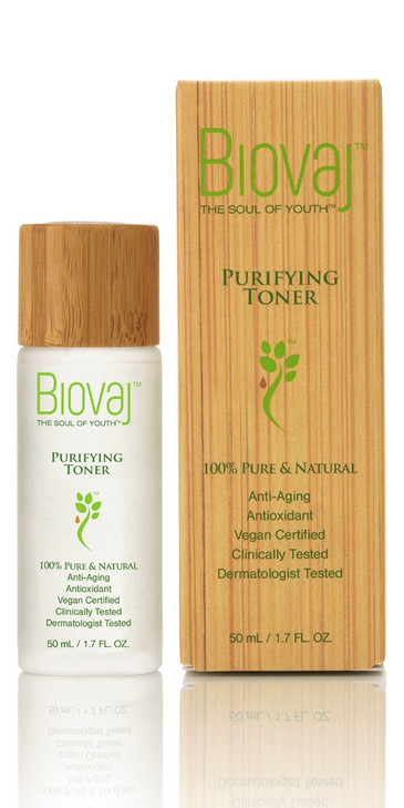 Biovaj Purifying Toner100 Natural Clean Facial Toner for The Skin pH Balance Pores Soothes Tones AntiAging Botanical Veg