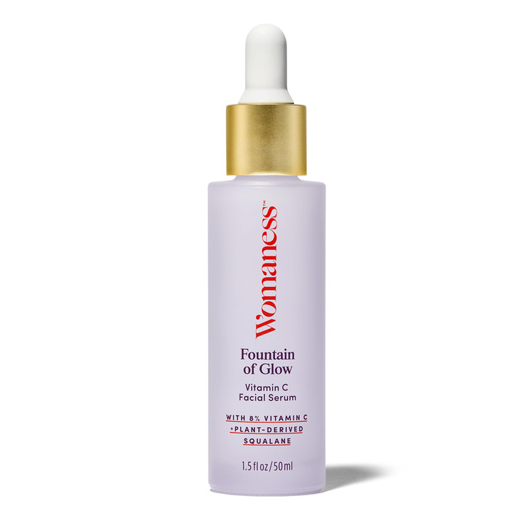 Womaness Fountain of Glow Vitamin C Face Serum Brightening Glow Serum with 8 Vitamin C PlantDerived Squalane Oil Antioxi
