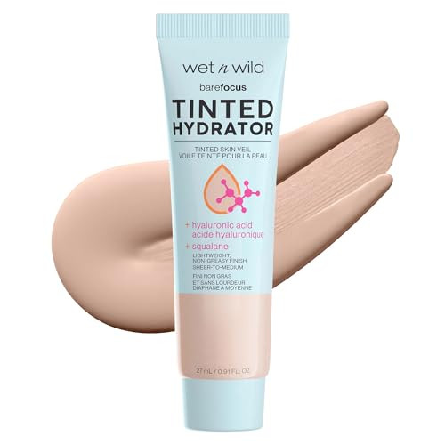 wet n wild Bare Focus Tinted Hydrator Tinted Skin Veil Lightweight Buildable Coverage with Hyaluronic Acid Vegan Squalan