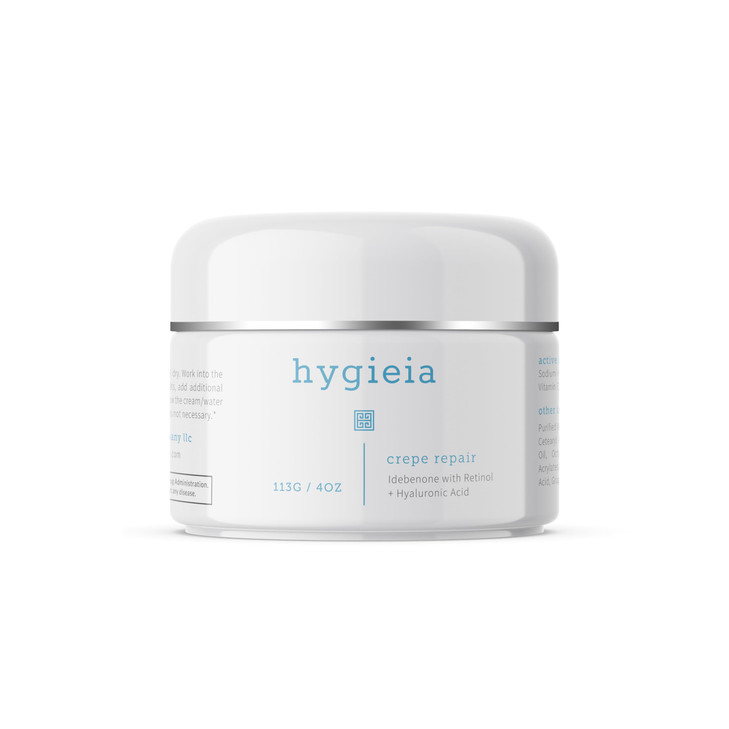 Hygieia Crepey Skin Liposomal Repair Cream AntiAging Lotion for Arms Neck Body Retinol Hyaluronic Acid Idebenone Firming