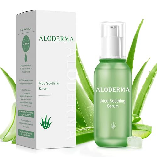 Aloderma Soothing Face Serum with 65 Organic Aloe Vera Freshly Harvested Aloe for Sensitive Skin with BetaGlucan Arginin
