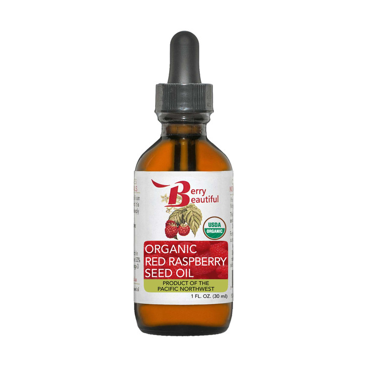 Berry Beautiful Certified Organic Red Raspberry Seed Oil Coldpressed from US grown raspberries 1 fl oz