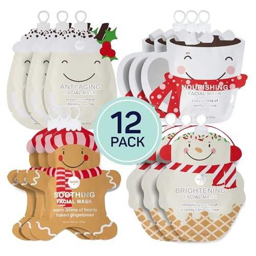 SpaLife Beauty Holiday Treats Christmas Face Mask Bundle Korean Facial Mask Hydrating Soothing and Moisturizing Sheet Ma