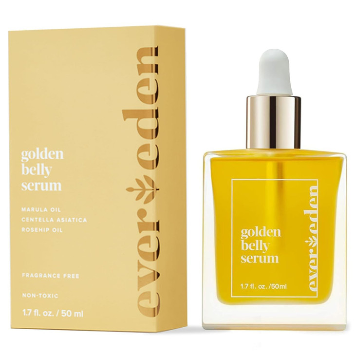 Evereden Golden Belly Serum 17 fl oz Clean Vegan Womens Belly Oil for Pregnancy and Postpartum Clean Maternity Skincare