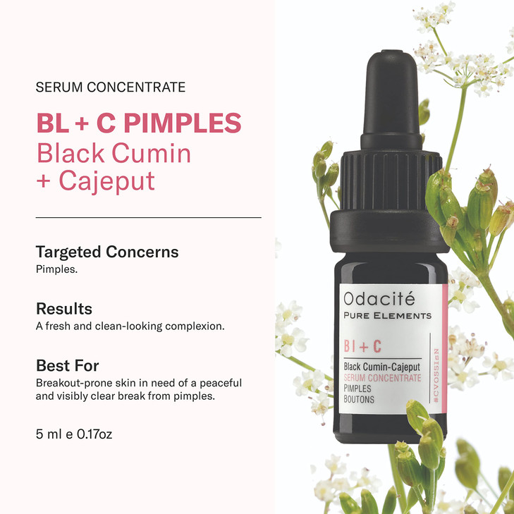 Odacit BlC Serum Concentrate for Face Luxury Black Cumin Cajeput PoreClearing Facial Oil for Pimples Blemishes Vegan Vit