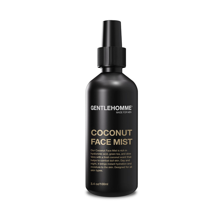 Gentlehomme Coconut Face Mist Mens Facial Spray with Hyaluronic Acid Aloe Vera Green Tea Refresh Moisturize Hydrate Use
