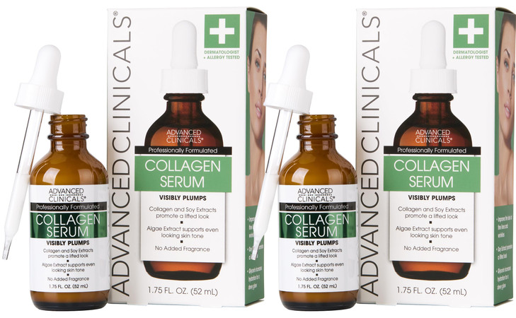 Advanced Clinicals Collagen Serum For Face Visible Anti Aging Collagen Peptide Serum Hyaluronic Acid Moisturizer Improve