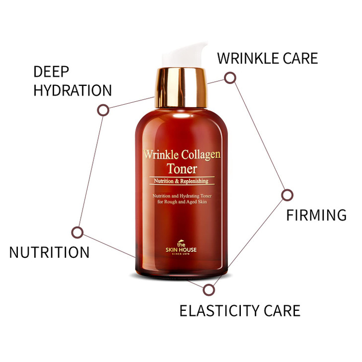 The Skin House Wrinkle Collagen Toner Wrinkle Firming Toner with Hydrolyzed Collagen Boosts Elasticity MoistureKorean Sk