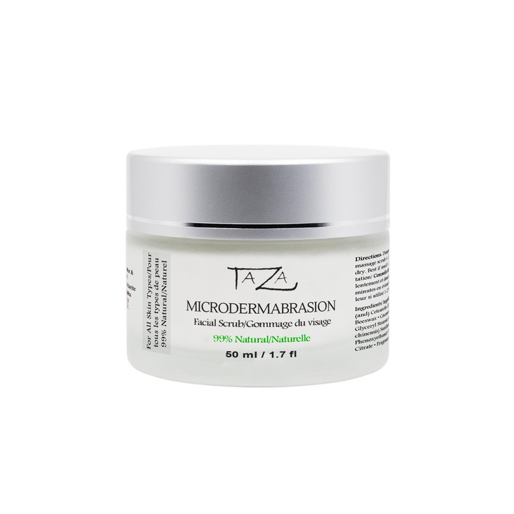 Premium Taza Natural Microdermabrasion Scrub 50 ml 17 fl oz Radiant Complexion With Shea Butter Coconut Oil Grapeseed Oi