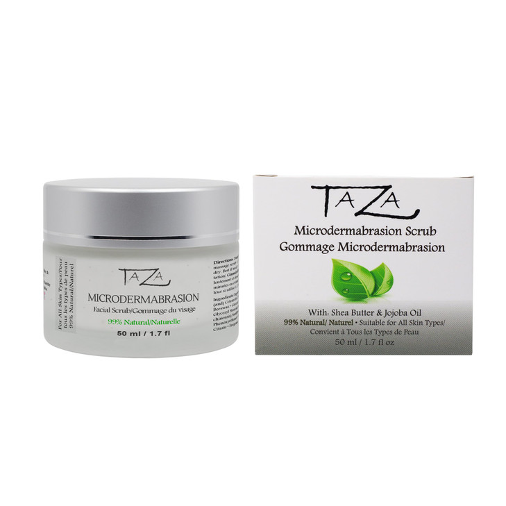 Premium Taza Natural Microdermabrasion Scrub 50 ml 17 fl oz Radiant Complexion With Shea Butter Coconut Oil Grapeseed Oi