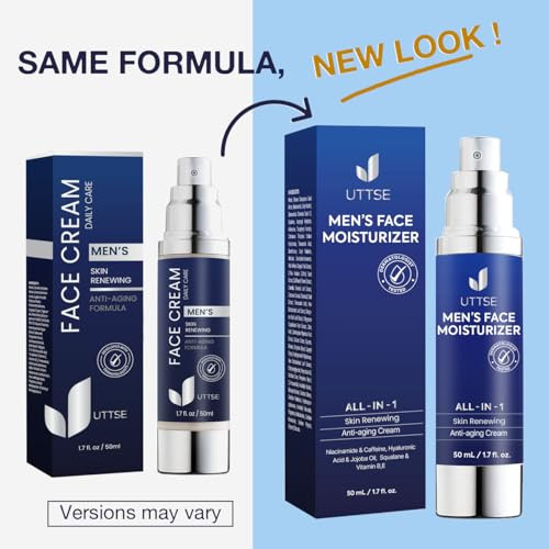 6in1 Face Cream for Men Anti Aging Wrinkle Cream for Men with Collagen Hyaluronic Acid Vitamins E B Shea Butter Dark Spo