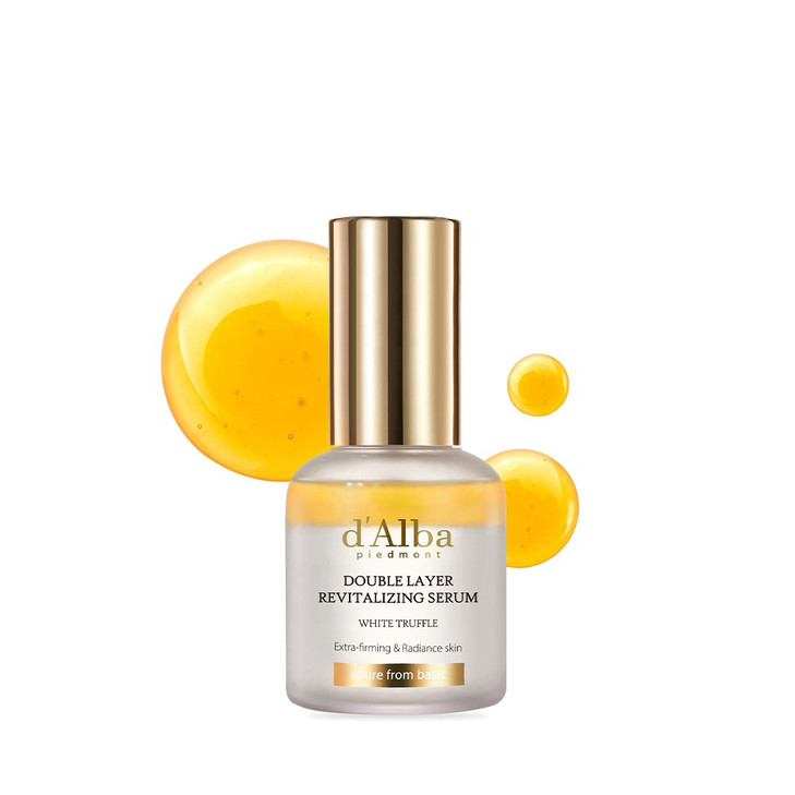 dalba Piedmont Italian White Truffle Double Layer Revitalizing Serum 101 floz 100hr Hydration Hyaluronic Acid and Centel