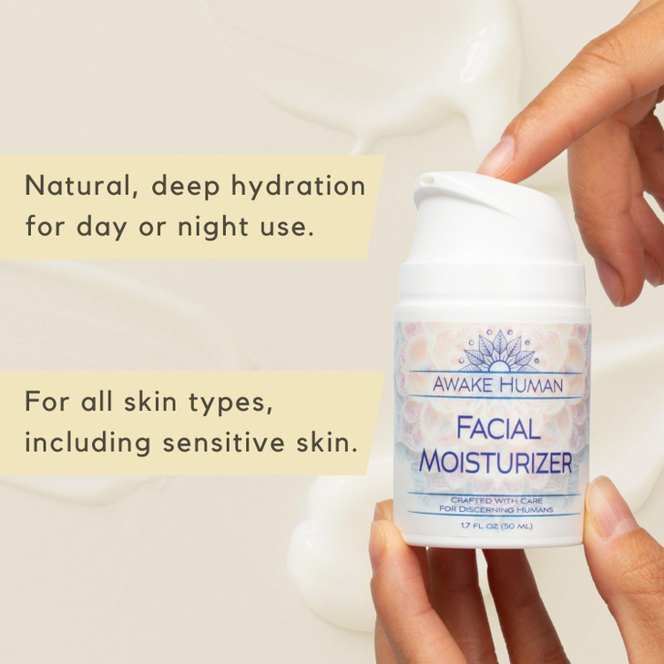 Natural Face Moisturizer for Dry Sensitive Skin Organic Natural Face Cream Facial Aloe Green Tea Moisturizer Cruelty Fre