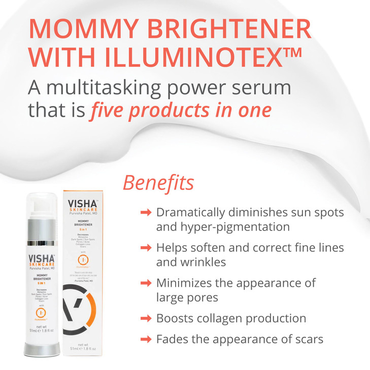 Visha Skincare Mommy Brightener Reduces Wrinkles and Fades Dark Spots Safe for Pregnant and Nursing Women