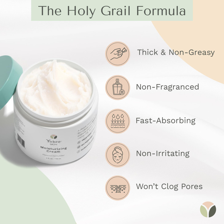 Yobee Body Face Cream for Dry Itchy Skin Eczema Psoriasis Dermatologist Formulated Probiotics Honey Turmeric Vitamins B1