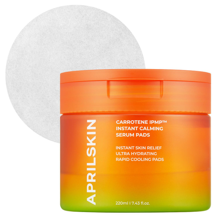 APRILSKIN Carrotene IPMP Instant Calming Serum Toner Pads 5Minute Cooling Serum Pads Vegan CrueltyFree Noncomedogenic To