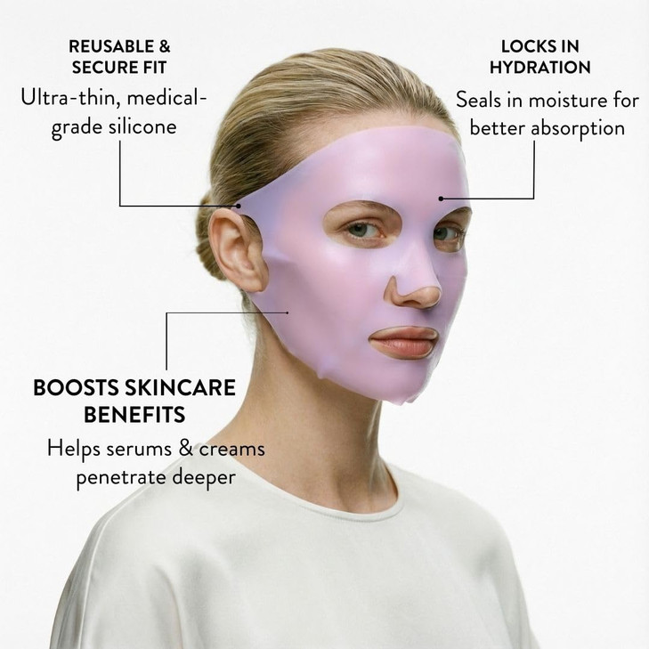 Nurse Jamie FaceWrap Silicone Mask Reusable Hydration Wrap for Enhanced Skincare Absorption Moisture Retention