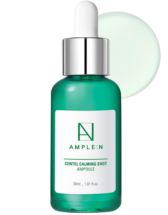 AMPLEN Centel Calming Shot Ampoule Korean Soothing Face Serum with Centella Asiatica to Calm Irritated Sensitive Skin Re