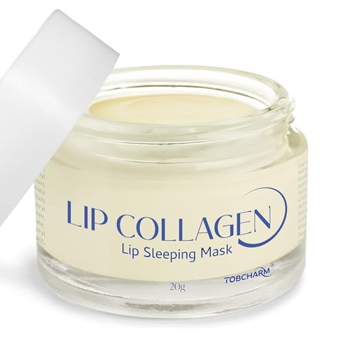 Lip Sleeping Mask 20g Collagen Lip Mask Overnight Lip Plumper with Hyaluronic Acid Peptide Complex Lip Balm for Lip Wrin