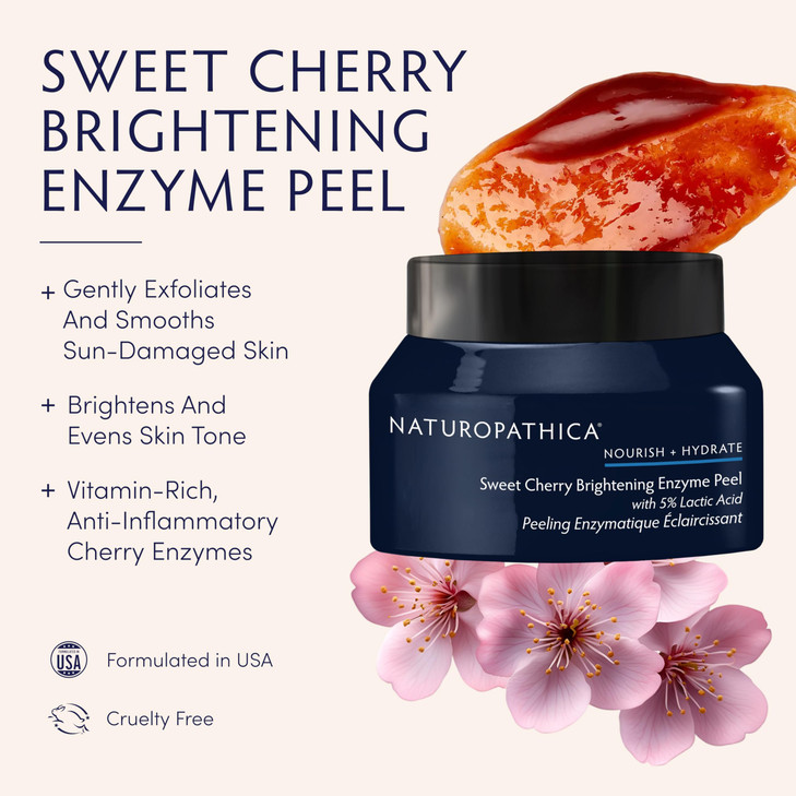 Naturopathica Sweet Cherry Brightening Enzyme Peel Exfoliating Facial Peel Treatment Antioxidant Rich Facial Mask to Nou