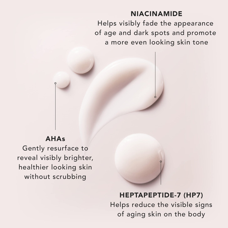 JLO BEAUTY Body Serum with AHAs Peptides Exfoliating Body Lotion for Radiant Smooth Skin Hydrating Moisturizer to Suppor