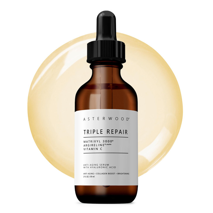 Asterwood Triple Repair Matrixyl 3000 Argireline Hyaluronic Acid Vitamin C Serum for Face AntiAging Collagen Boosting Hy