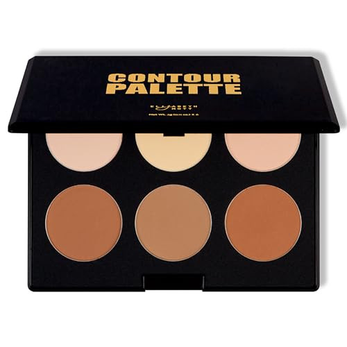 Elizabeth Mott Bronzer Contour Palette with Highlighting Powder 6 Blendable Shades for Natural Glow LongLasting Lightwei