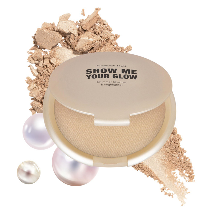 Elizabeth Mott Show Me Your Glow 2in1 Powder Highlighter Makeup and Shimmer Eye Shadow Natural Face Glow Makeup CrueltyF