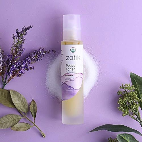 Zatik Naturals Peace Toner with Jasmine and Lavender USDA Organic for All Skins Refreshing Comforting Relaxing and Sooth