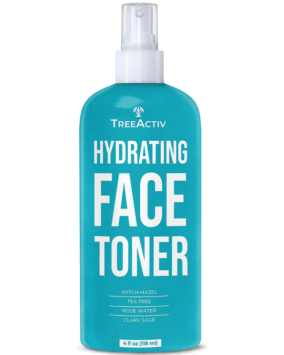 TreeActiv Balancing Herbal Toner Facial Skin Moisturizer Witch Hazel Rose Water Clary Sage Tea Tree Natural Astringent A