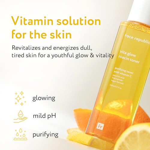 Face Republic Vita Glow Niacin Toner 160ml 541 fl oz Vitamin Complex Vitalizing Purifying Radiant Glow for Dull Skin 7 H