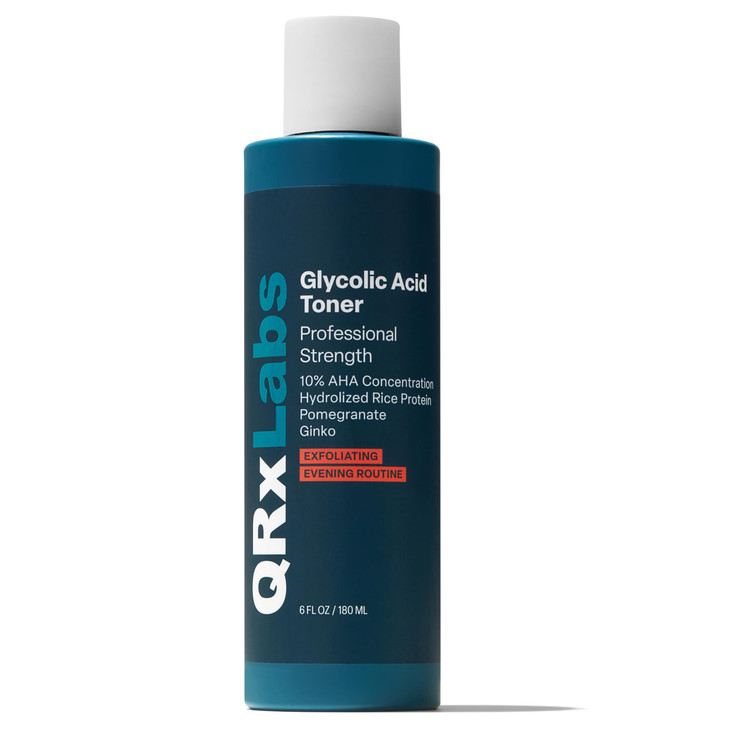 QRxLabs Glycolic Acid Toner 10 Glycolic Acid Exfoliant with Salicylic Acid Hydrating Face Exfoliator Pore Toner BHA Liqu