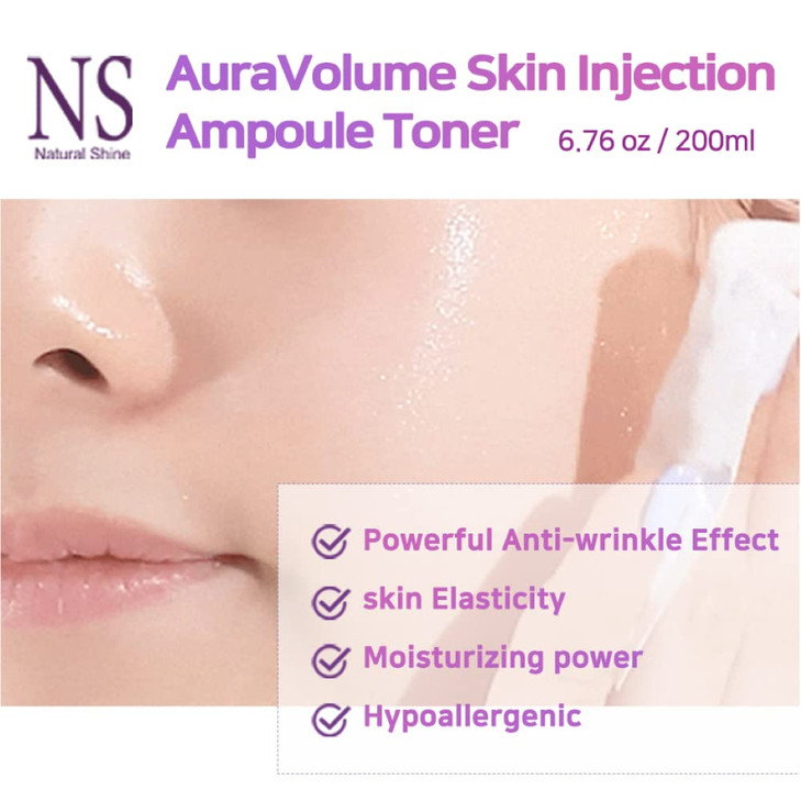NS BEAUTY Aura Volume Skin Injection Ampoule Toner Korean Skin Care Improvement of Volume Elasticity HighContent Peptide