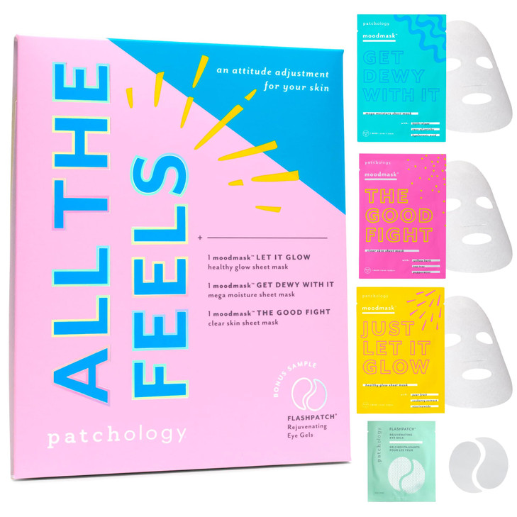 Patchology All the Feels Sheet Masks Hydrating Face Masks for dry skin and blotchy redness Facial Sheet Mask Skincare Tr