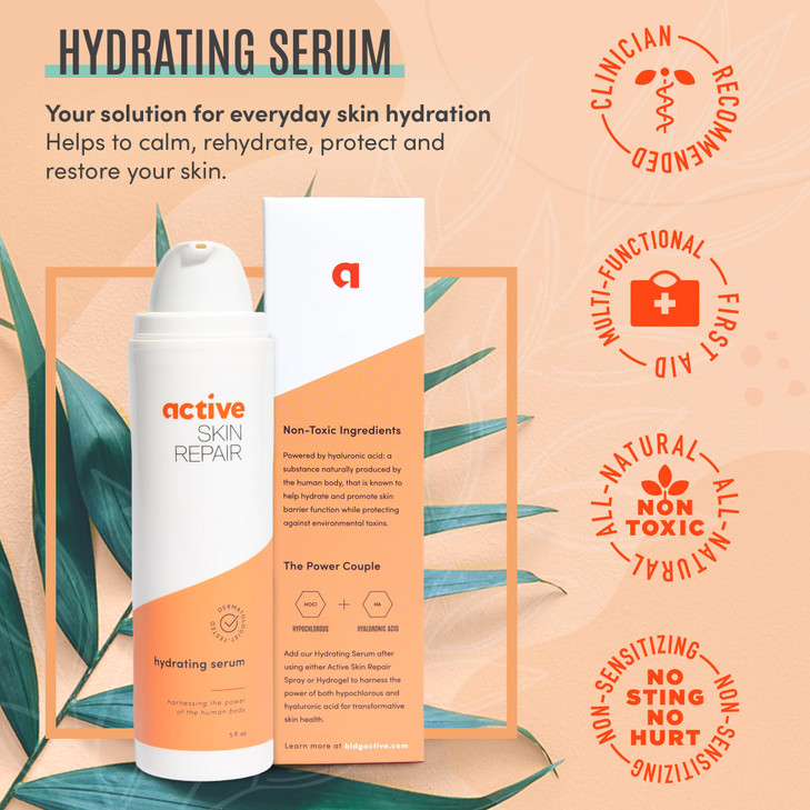 Active Skin Repair Face and Body Hydrating Serum EWG Certified Hyaluronic Acid for All Skin Types DermatologistTested Mo