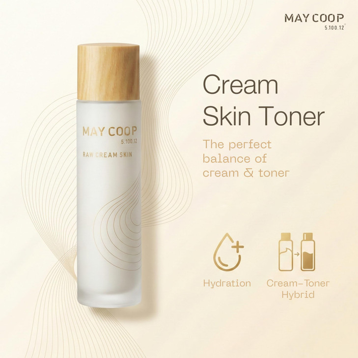 May COOP Cream Skin Toner for Face 2in1 Toner Moisturizer for Deep Hydration 85 Maple Sap Lightweight Essence Softening
