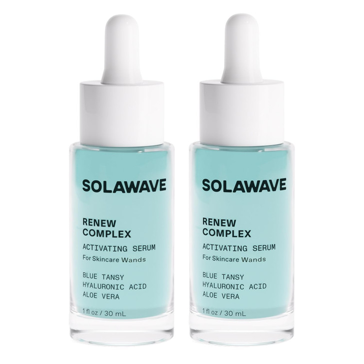 Solawave Renew Complex Red Light Therapy Activation Serum for Face Neck Pairs with LED Facial Wand Device Hydrates Plump