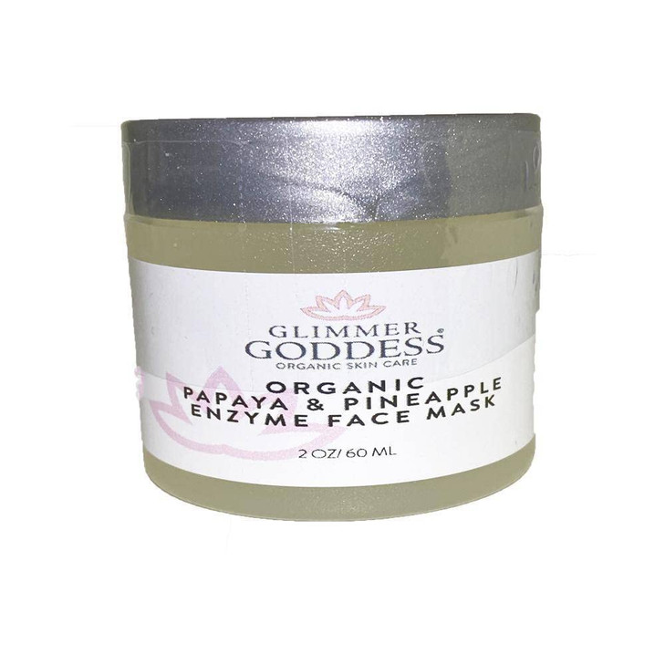 GLIMMER GODDESS Organic Face Mask Hydrating Exfoliating Papaya Pineapple Enzyme Mask 2 oz