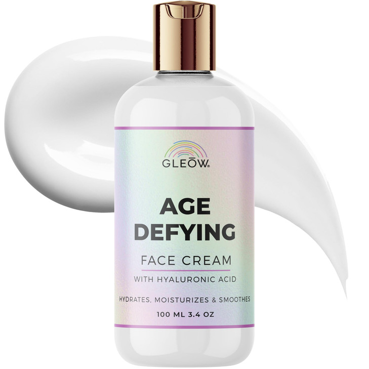 GLEOW Hydrating Day Night Face Cream for Women Face Moisturizer with Hyaluronic Acid Hydrating Moisturizer for Dry Skin
